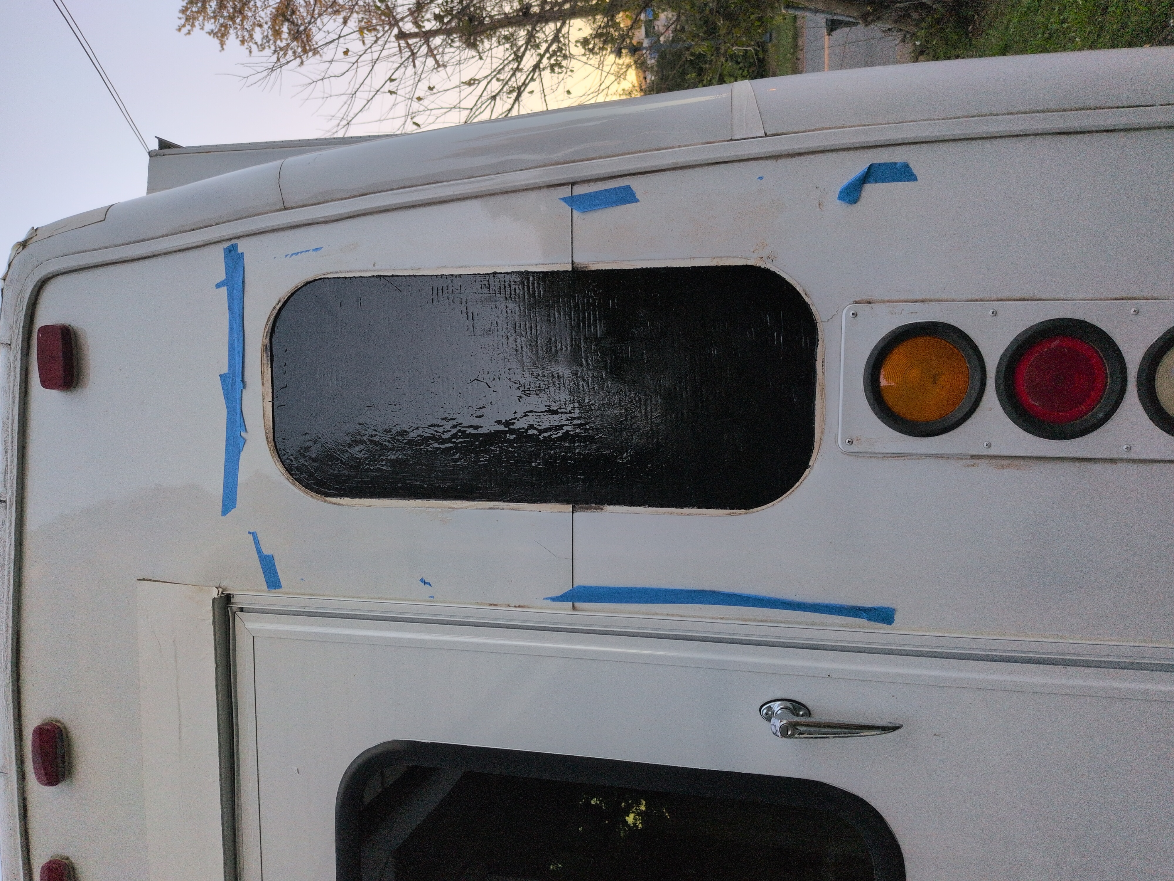 Sealed rear window exterior